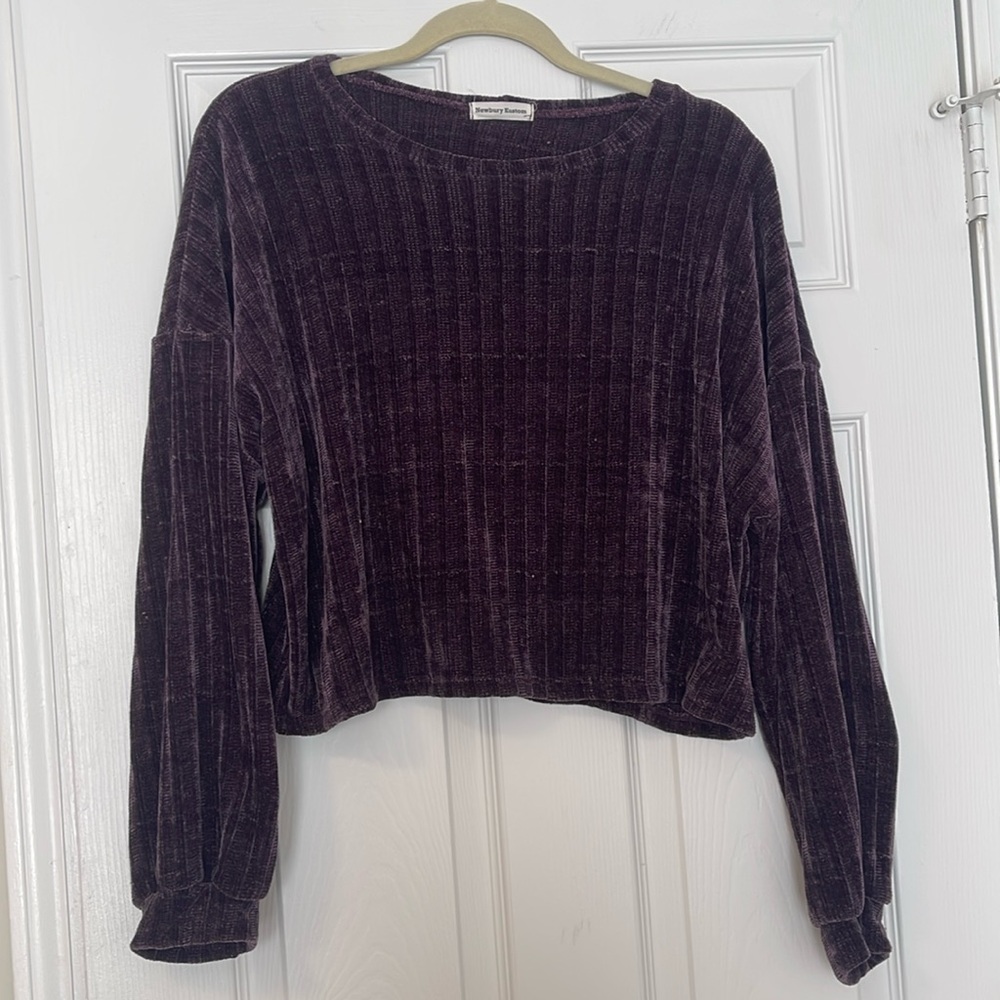 12th tribe purple cropped sweater